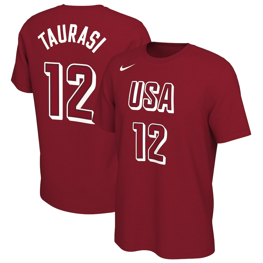 Men 2024 Paris Olympics USA basketball 12 red T shirts